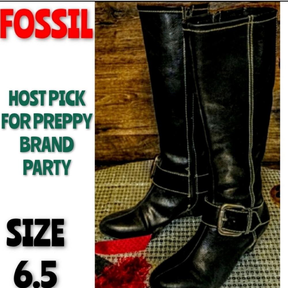 Fossil Boots Size 6.5 Knee High Wedge NWOT